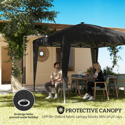 10 x 10 ft Pop Up Canopy Tent, UPF 50+ Instant Portable Shelter, Black Pop Up Canopies at Gallery Canada