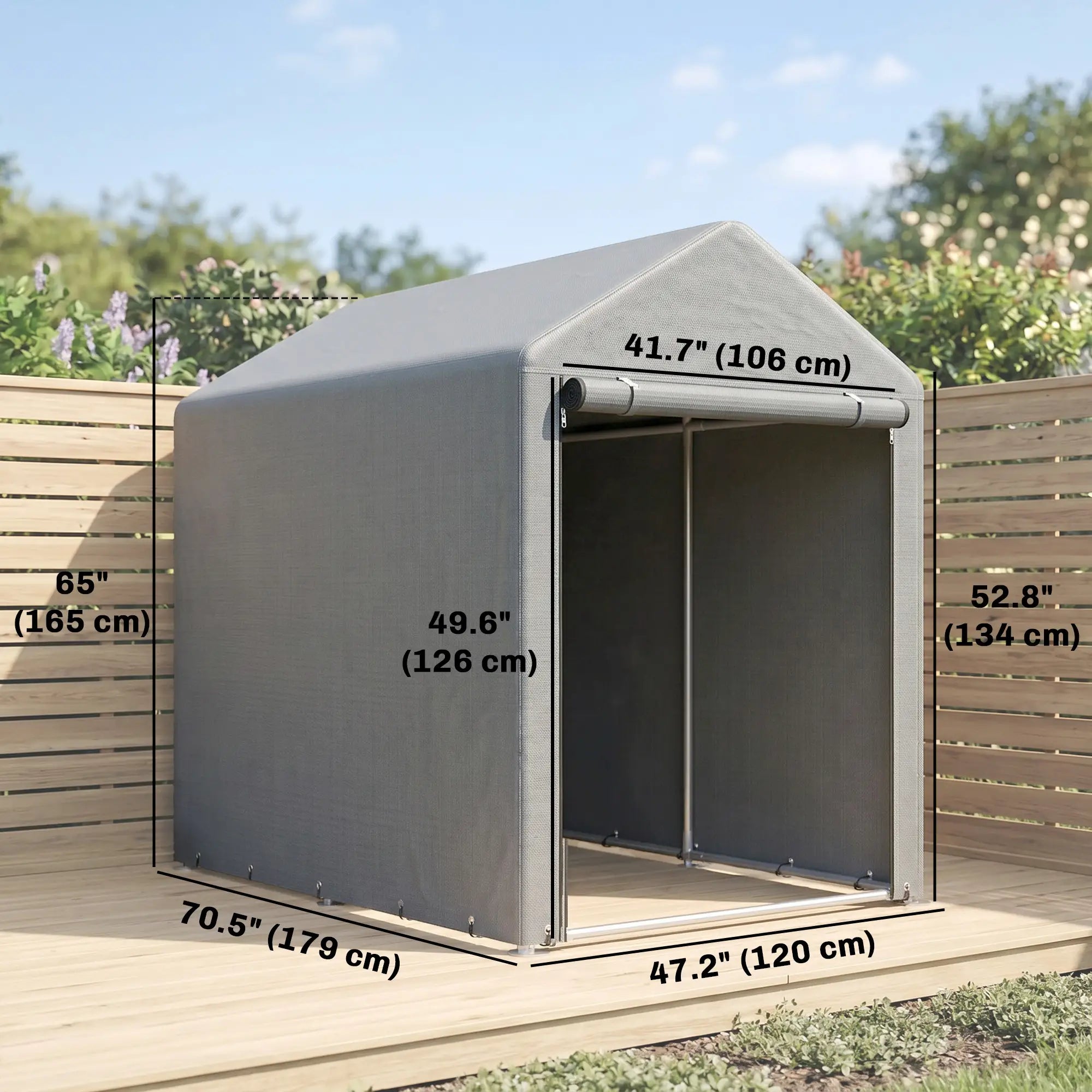 4x6ft Outdoor Storage Shed Tent, Portable with Roll-up Door Sheds at Gallery Canada