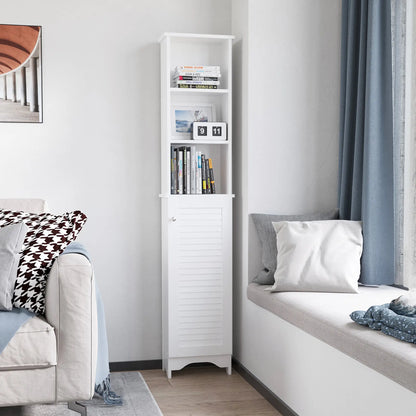 Tall Bathroom Storage Cabinet, 3-Tier Adjustable Shelf, White Bathroom Cabinets at Gallery Canada