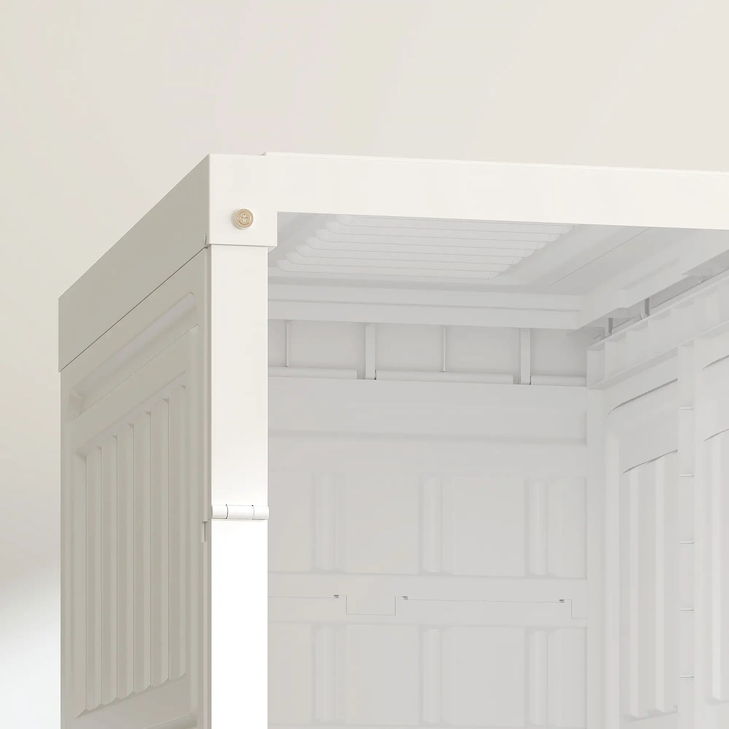 Portable Wardrobe, Foldable Plastic Closet, 5 Compartments, Hanging Rod, White Clothing Storage at Gallery Canada