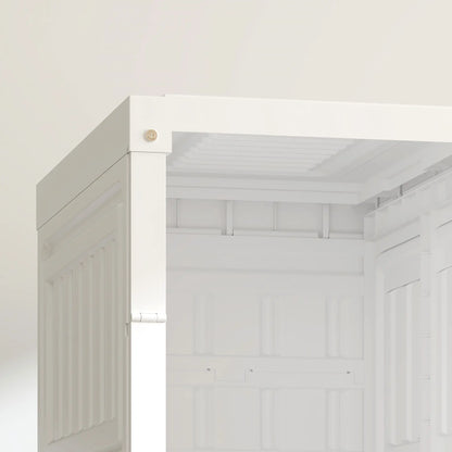 Portable Wardrobe, Foldable Plastic Closet, 5 Compartments, Hanging Rod, White Clothing Storage at Gallery Canada