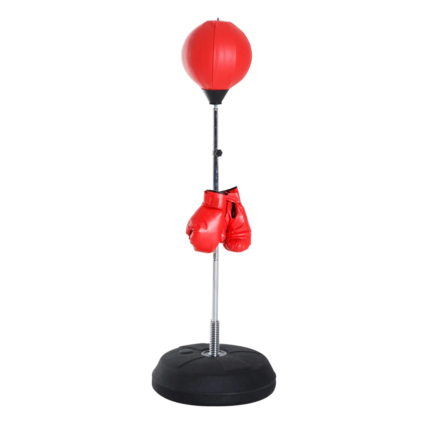Boxing Bag With Stand, 49.6"-56.7" Adjustable Height, Fillable Base Strength Training Equipment Red at Gallery Canada