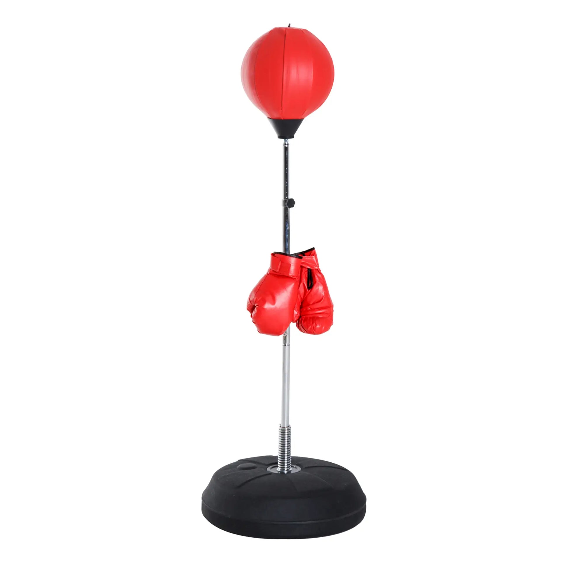 Boxing Bag With Stand, 49.6"-56.7" Adjustable Height, Fillable Base Strength Training Equipment Red at Gallery Canada