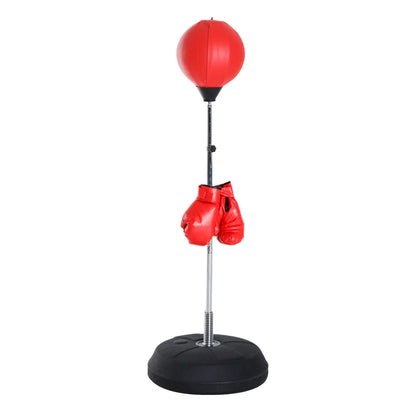 Boxing Bag With Stand, 49.6"-56.7" Adjustable Height, Fillable Base Strength Training Equipment Red at Gallery Canada
