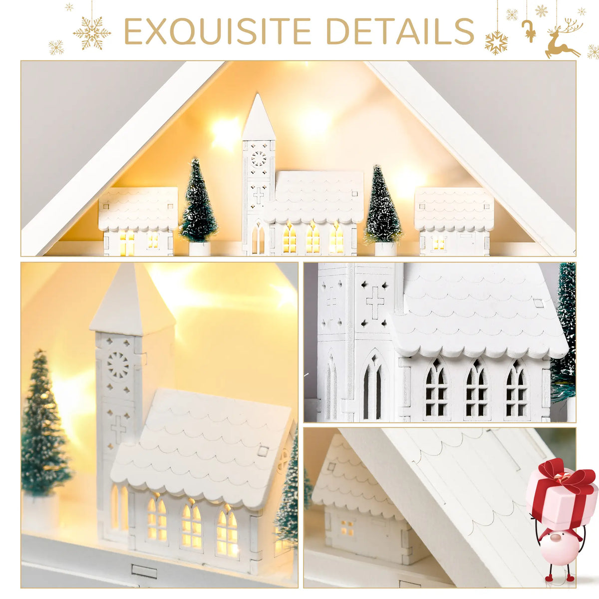 Christmas Advent Calendar, Light Up Wooden House, Countdown Drawer, White Christmas Advent Calendars at Gallery Canada