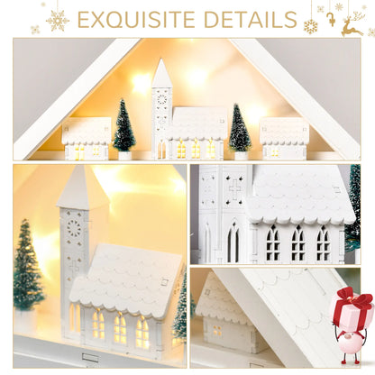 Christmas Advent Calendar, Light Up Wooden House, Countdown Drawer, White Christmas Advent Calendars at Gallery Canada