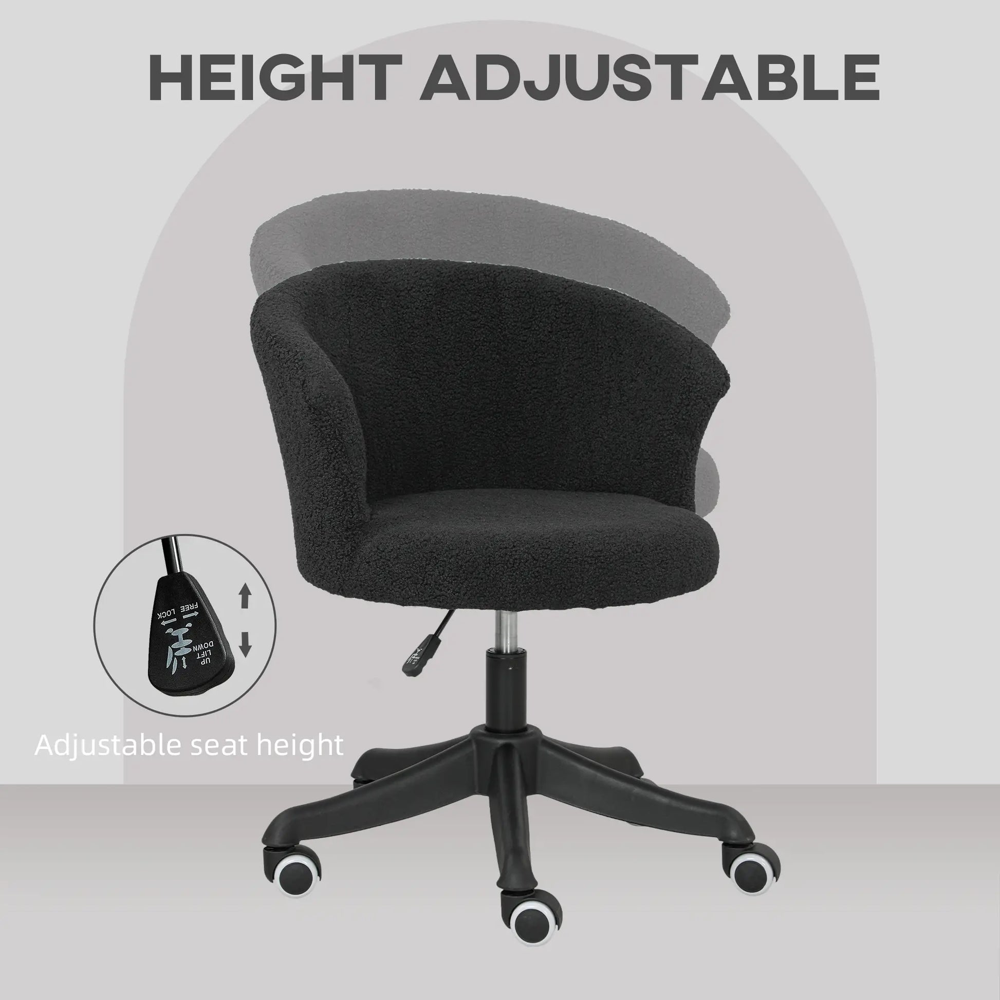 Armless Office Chair, Adjustable Height, Swivel Wheels, Mid Back, Black Task Chairs at Gallery Canada
