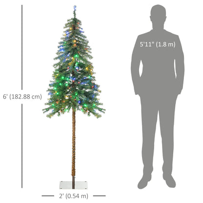 6' Artificial Christmas Tree, Pencil Shape, Steel Base, Warm White or Colorful LED Pencil Christmas Trees at Gallery Canada