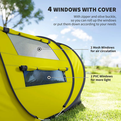 4 Person Camping Tent, Automatic Setup, Yellow Camping Tents at Gallery Canada