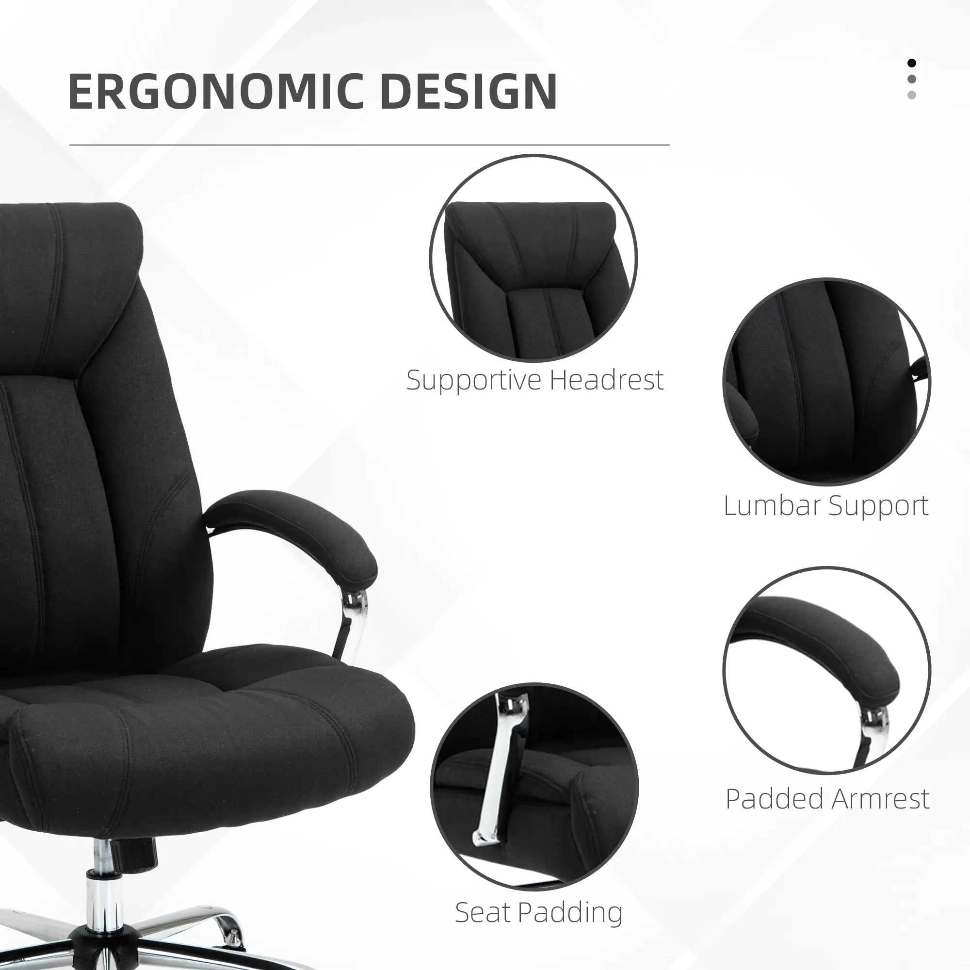 Ergonomic High Back Swivel Office Chair, Adjustable Height, Black Executive & Manager Chairs at Gallery Canada