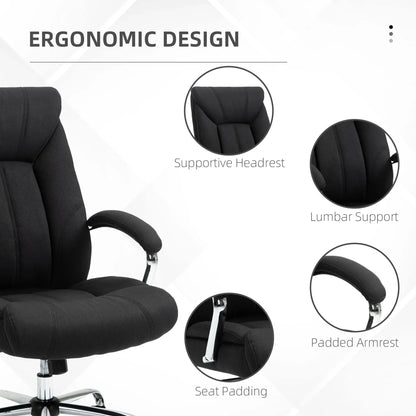 Ergonomic High Back Swivel Office Chair, Adjustable Height, Black Executive & Manager Chairs at Gallery Canada