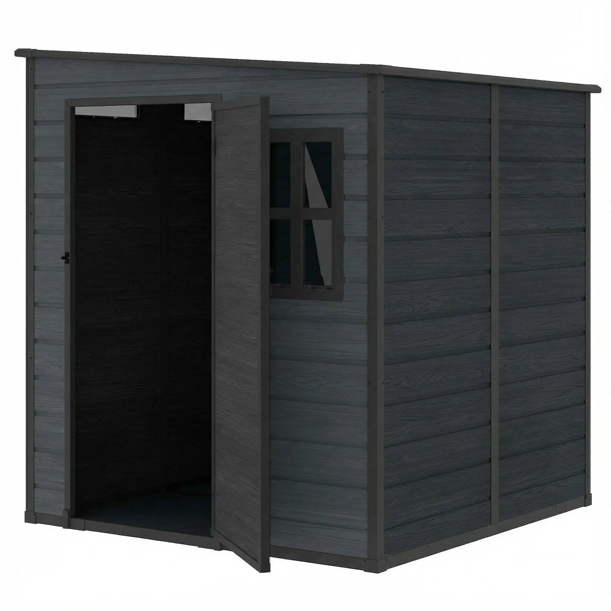 Outdoor Storage Shed, Lockable Door, Vents And Windows, Dark Grey Sheds Dark Grey, Black at Gallery Canada