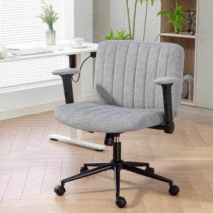 Criss Cross Chair with Flip-Up Armrests, Wheels, Adjustable Height, Tilting, Grey Task Chairs at Gallery Canada