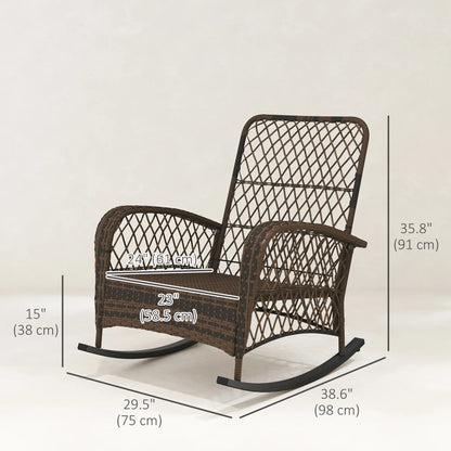 Outdoor Wicker Rocking Chair With Thick Cushions, Black Outdoor Rocking Chairs at Gallery Canada