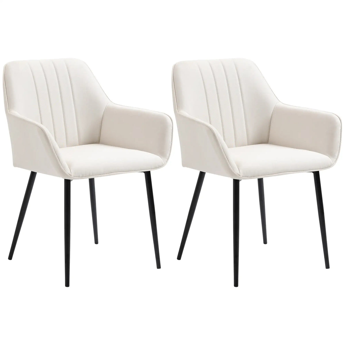 Dining Chairs Set of 2, Upholstered Linen Fabric, Beige Bar Stools Beige at Gallery Canada