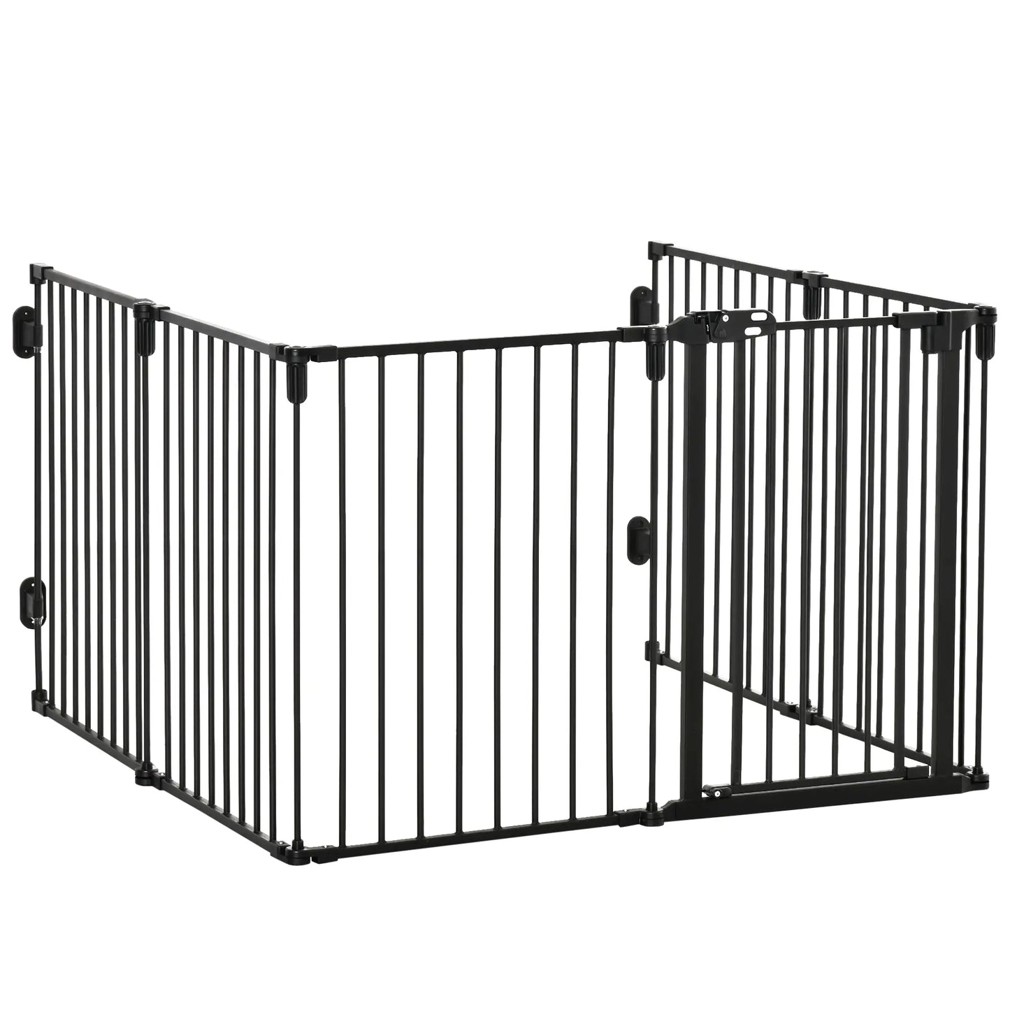 6-Panel Dog Safety Gate, Steel Fence, Black Houses, Kennels & Pens Black at Gallery Canada