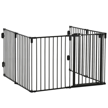 6-Panel Dog Safety Gate, Steel Fence, Black Houses, Kennels & Pens Black at Gallery Canada