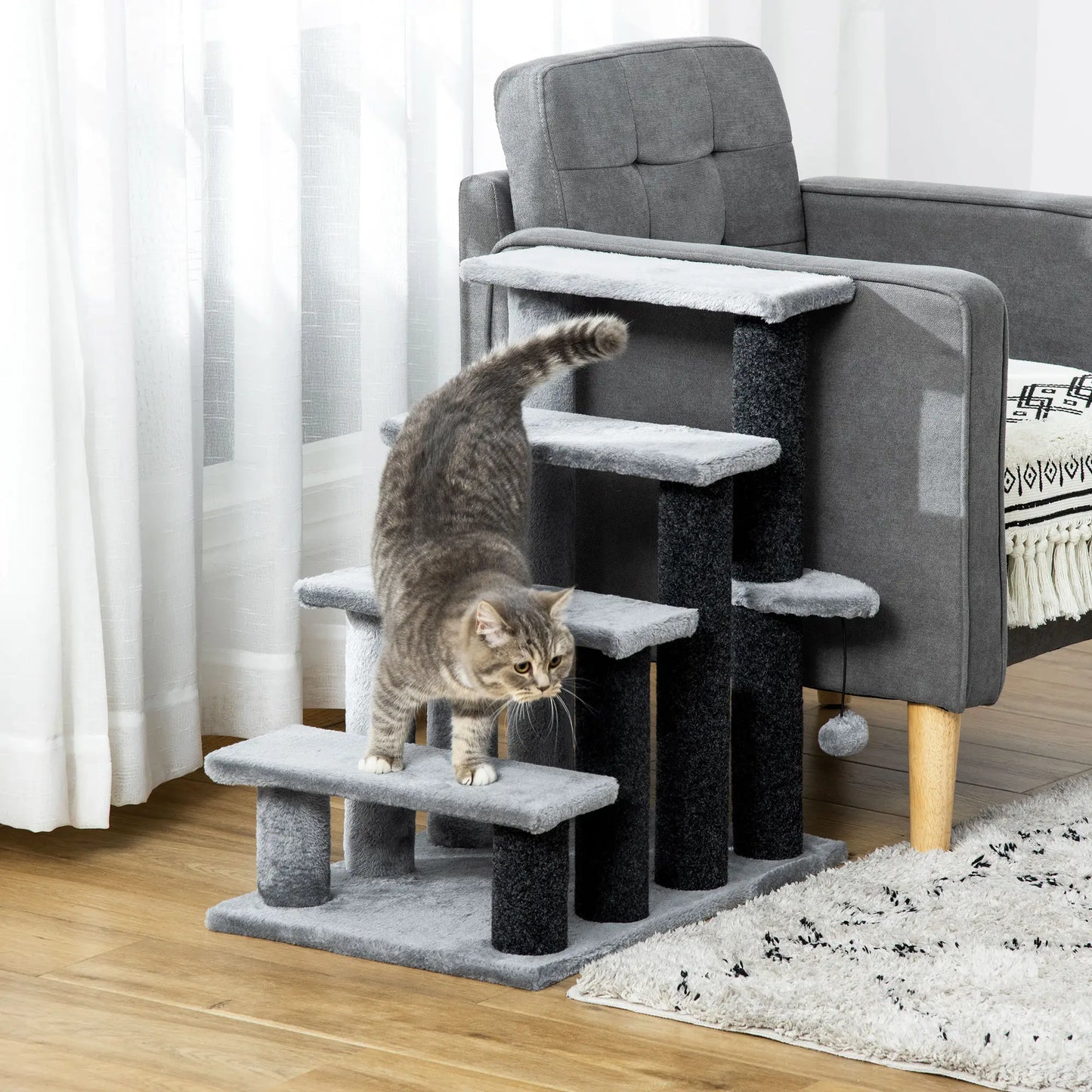 Cat Stairs, 4 Steps, Small Cat Tree with Scratching Posts, 23.5" x 16" x 25" Cat Stairs at Gallery Canada