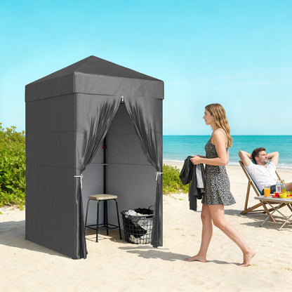 4x4 ft Pop Up Canopy Tent, UPF 50+ Changing Room, Dark Grey Pop Up Canopies at Gallery Canada