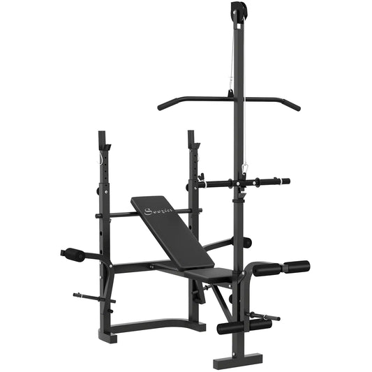 Weight Bench, Press Rack, Preacher Curl, Lat Pull Down Weight Benches Black at Gallery Canada