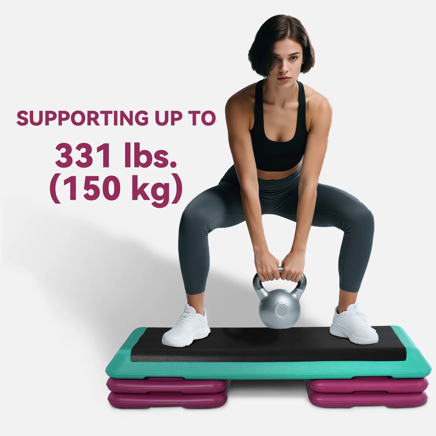 3.9"/5.9"/7.9" Aerobic Stepper, Non-Slip Top, Indoor Outdoor, Multicolour Aerobic Equipment at Gallery Canada