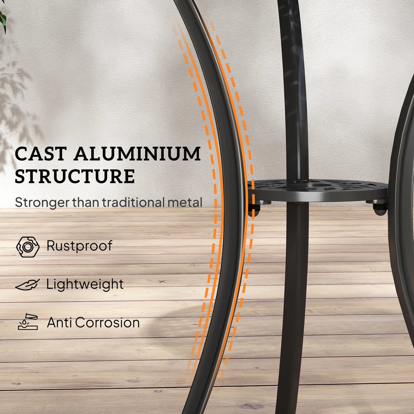 3 Pc Patio Bistro Set, Cast Aluminum, Coffee Table, 2 Armchairs, Brown Bistro Sets at Gallery Canada