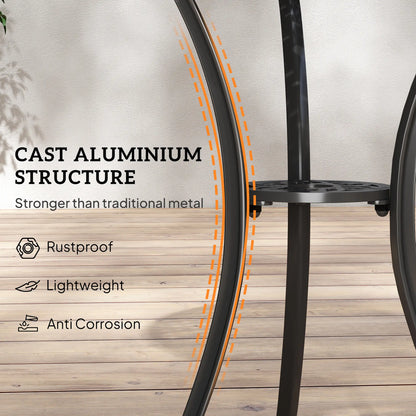 3 Pc Patio Bistro Set, Cast Aluminum, Coffee Table, 2 Armchairs, Brown Bistro Sets at Gallery Canada