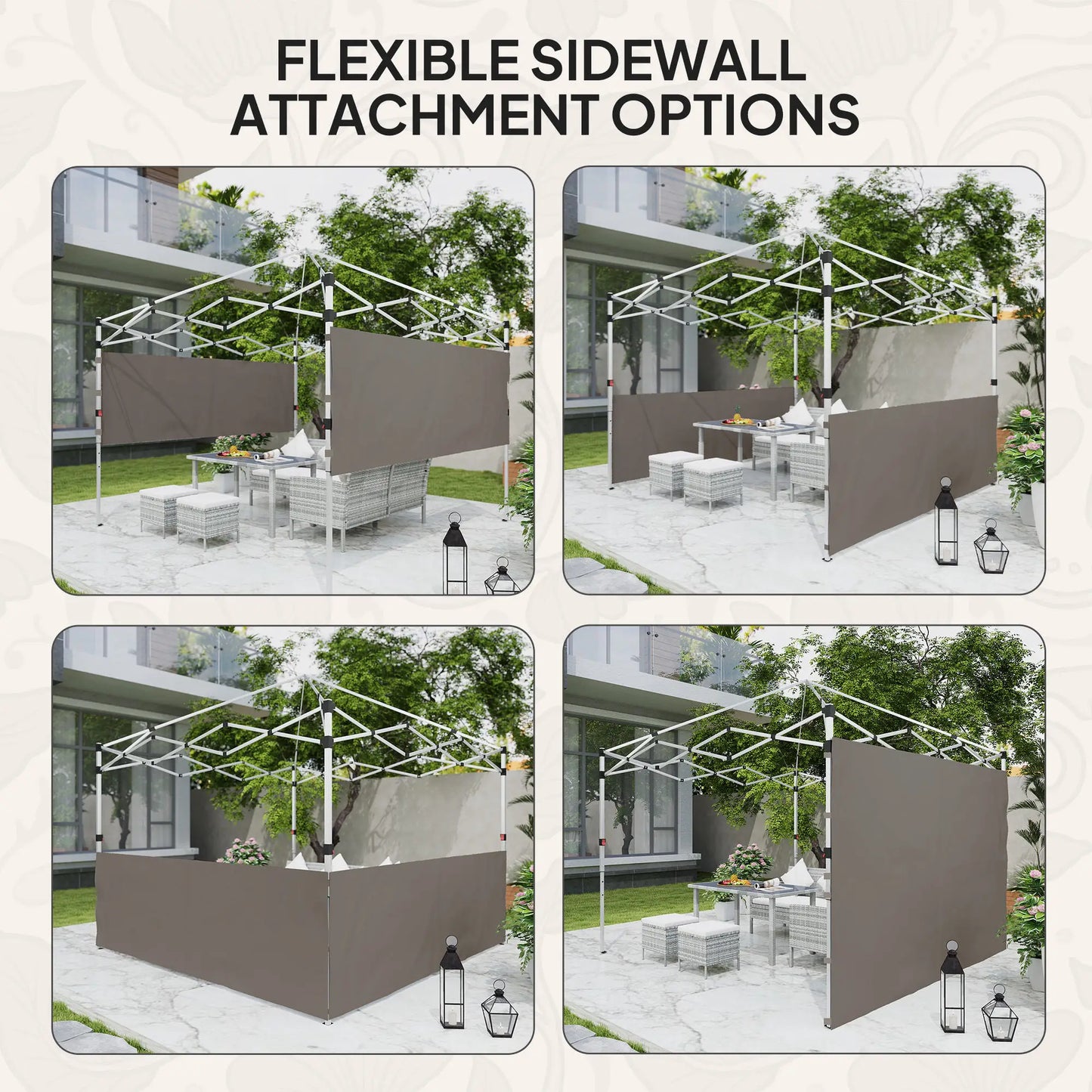 Canopy Sidewalls, 10' x 10' or 10' x 20', 2 PCS, Grey Gazebo Sidewalls at Gallery Canada