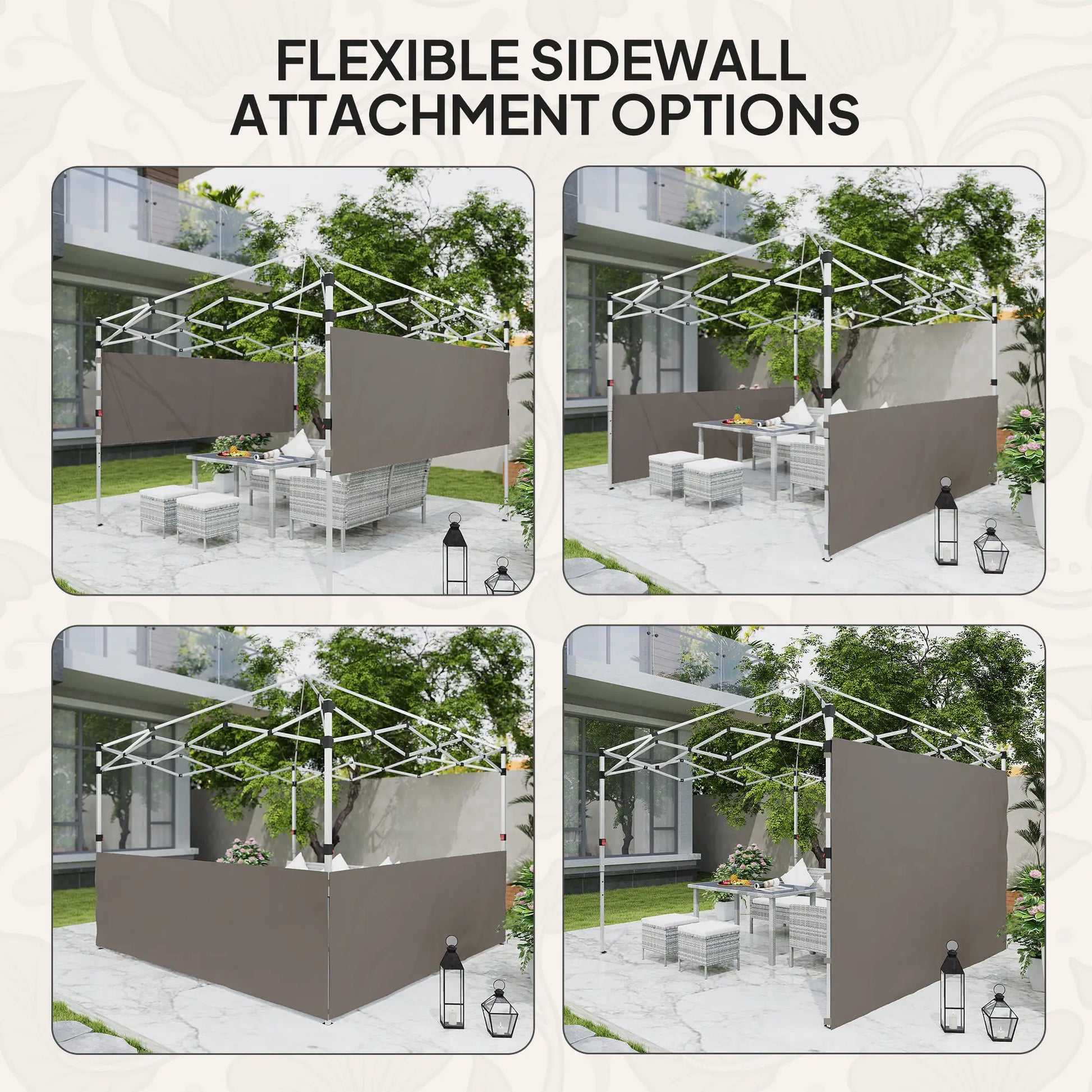 Canopy Sidewalls, 10' x 10' or 10' x 20', 2 PCS, Grey Gazebo Sidewalls at Gallery Canada