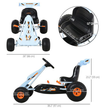 Kids Pedal Go Kart, 4 Wheel Ride on Car, Adjustable Seat, Handbrake, 3-6 Years Pedal Go Karts for Kids at Gallery Canada