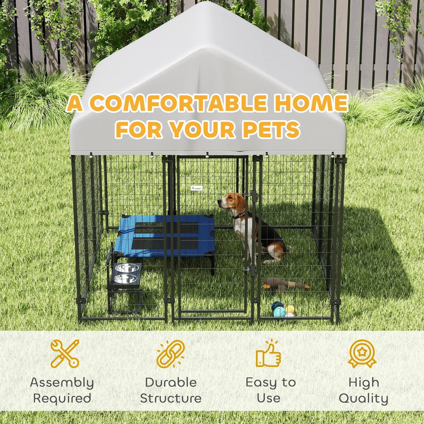 Outdoor Dog Kennel, Waterproof UV-Resistant Cover, 6' x 6' x 6' Dog Kennels at Gallery Canada