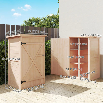 Garden Storage Shed, 29.9"x21.7"x45.3", With Asphalt Roof And Shelves, Natural Sheds at Gallery Canada