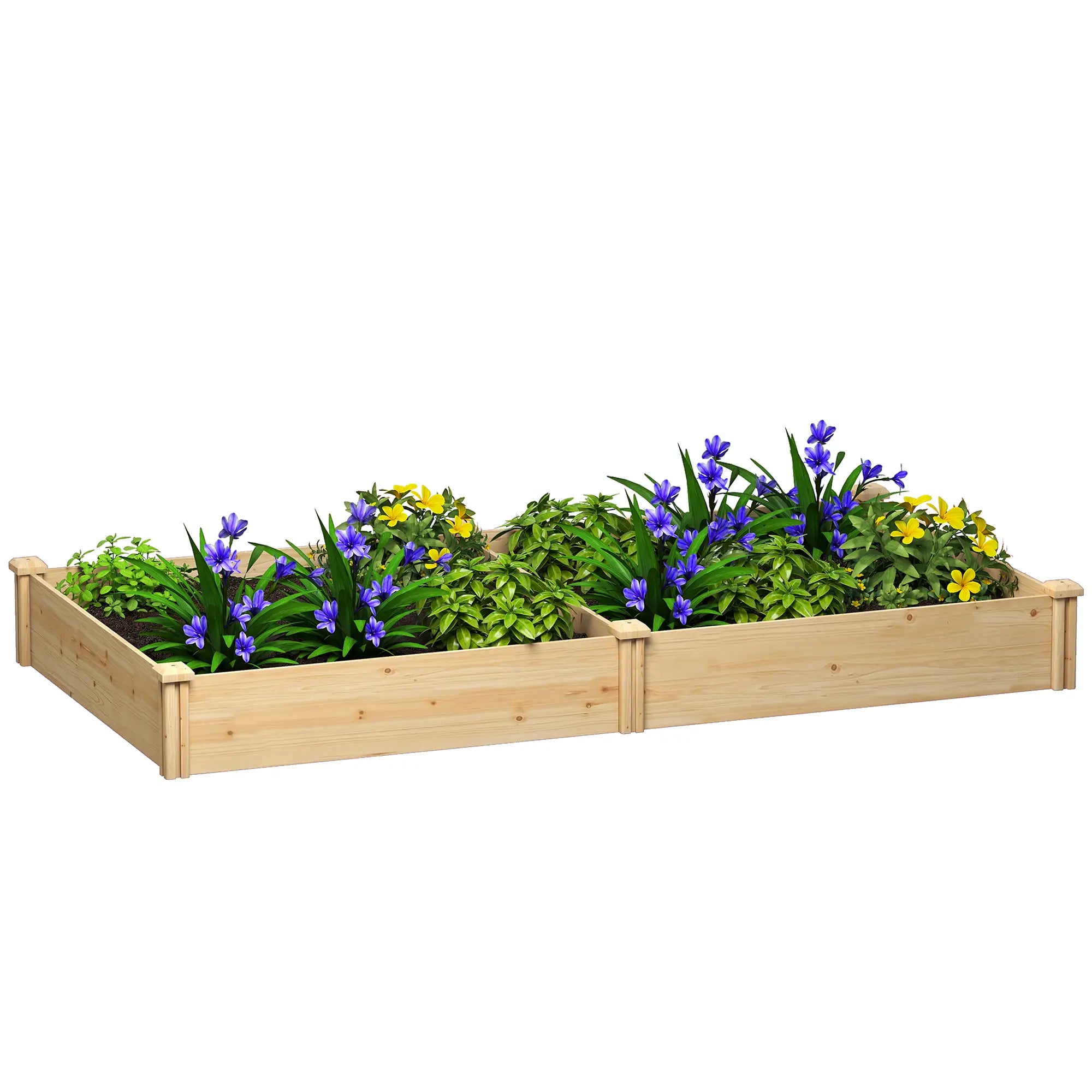 Wooden Raised Garden Bed, Planter Box With Divider, Open Bottom, DIY Painting Raised Garden Beds at Gallery Canada