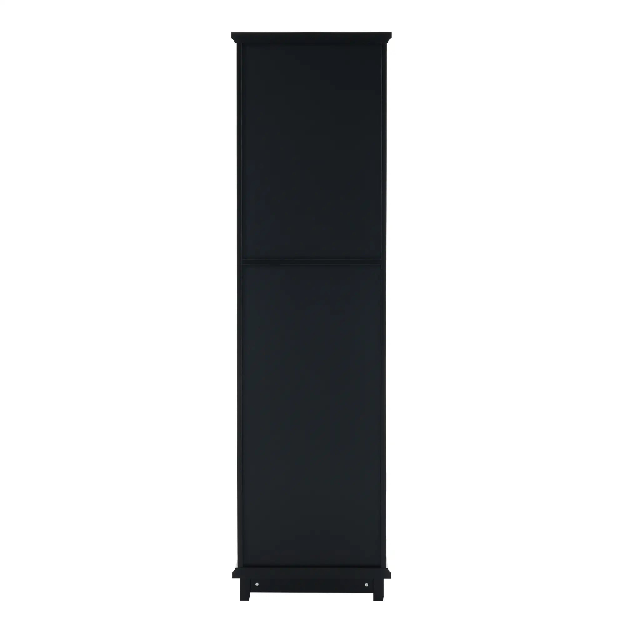 Bathroom Storage Cabinet, Glass Doors, Adjustable Shelves, 18