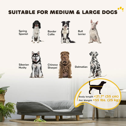 Pet Sofa Bed for Large Dogs, Removable Washable Cover, Anti-Slip Pads, Grey Dog Sofas at Gallery Canada