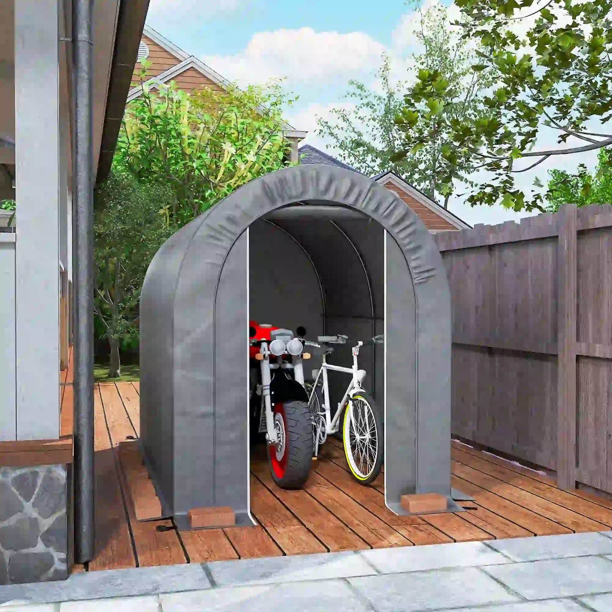 5X8 FT Outdoor Storage Shed, Light Grey Sheds at Gallery Canada