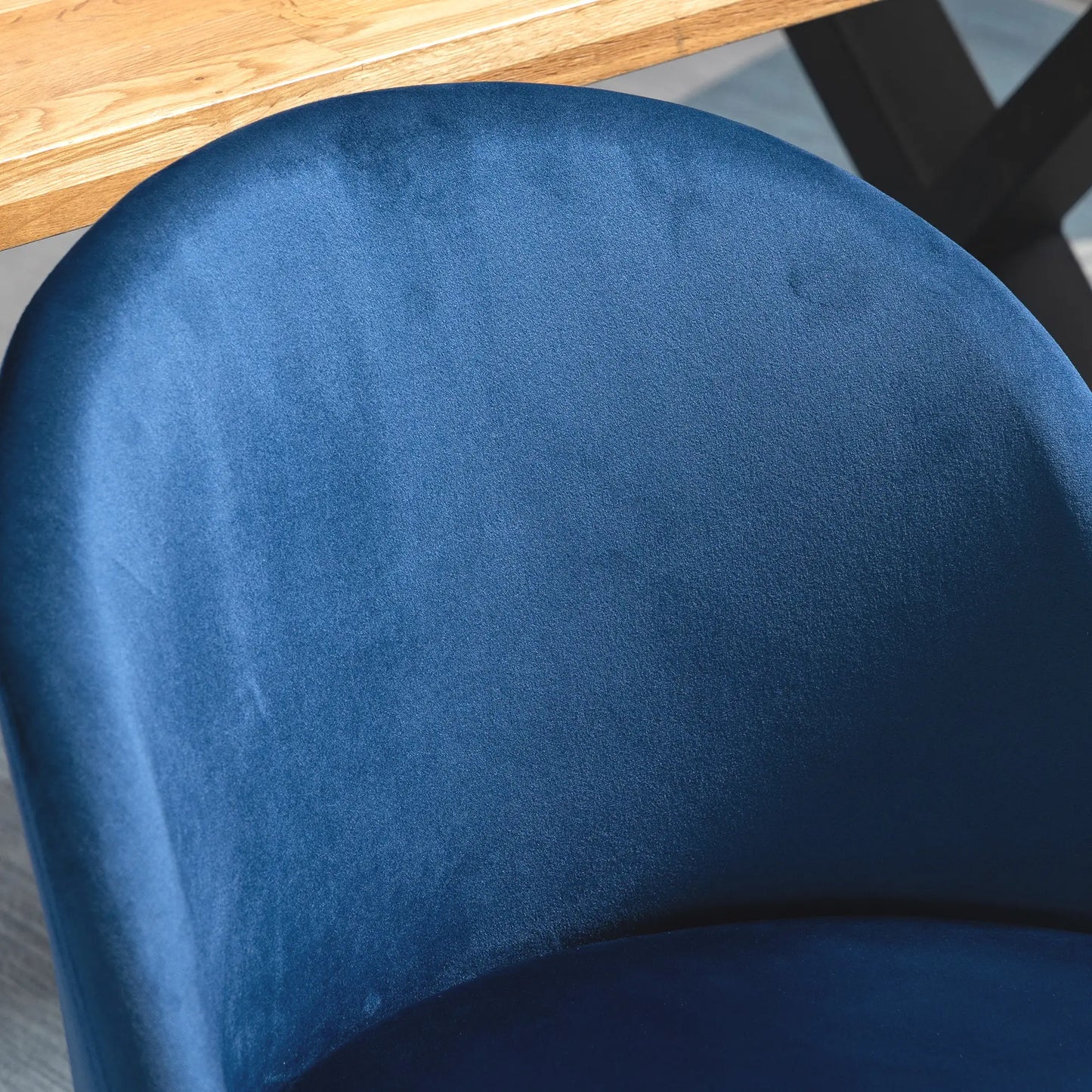Set of 2 Mid-Back Dining Chairs, Velvet Upholstery, Dark Blue, Dark Blue Bar Stools at Gallery Canada
