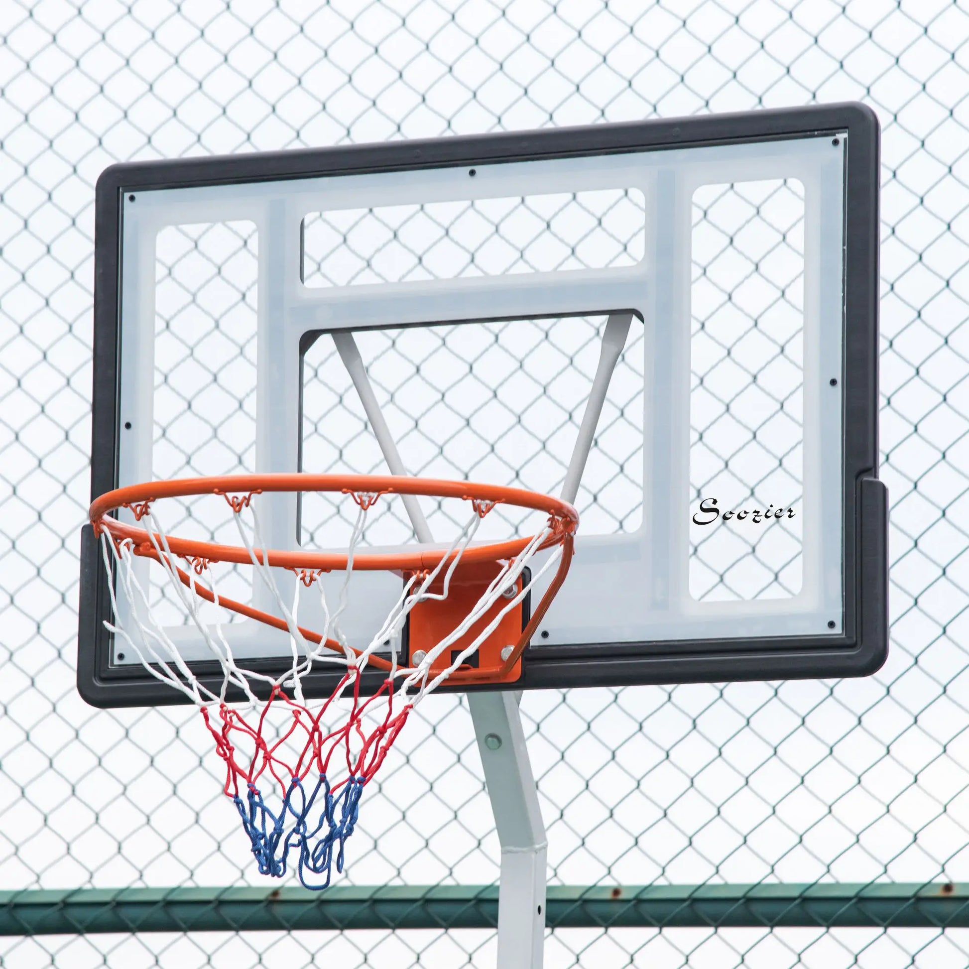 Portable Basketball Hoop, 7ft-8.5ft Adjustable with Wheels, 32.3" Backboard Basketball at Gallery Canada