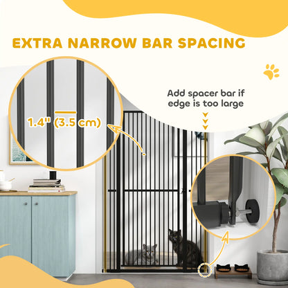 59" Extra Tall Cat Gate, 30"-41" with Extensions, Black Pet Gates at Gallery Canada