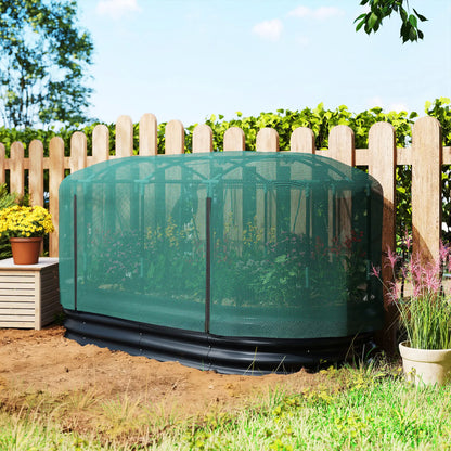 6' x 3' Galvanized Raised Garden Bed, Crop Cage Net Cover, Watering System, Dark Grey Raised Garden Beds at Gallery Canada