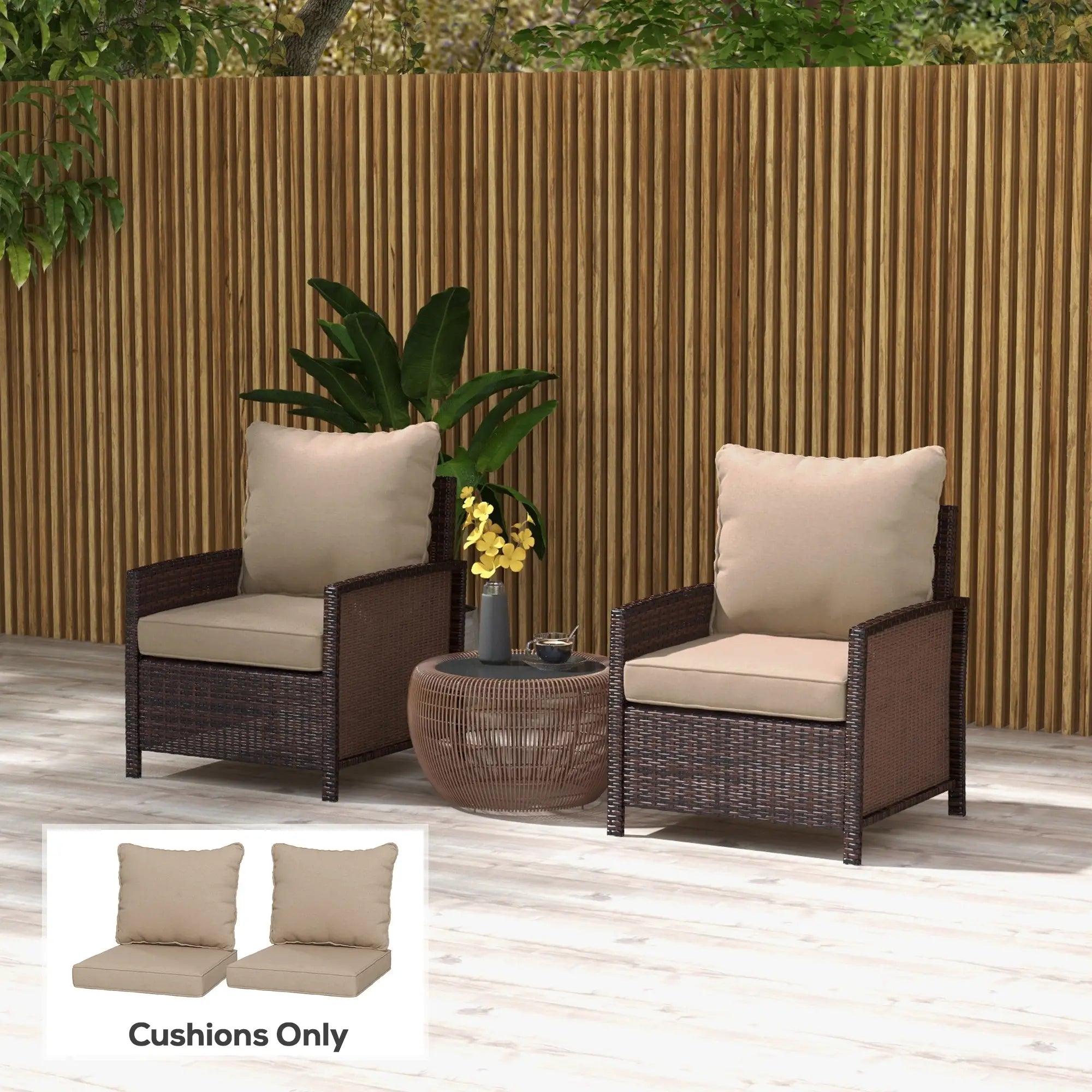 4-Piece Seat Cushion Pillows, Patio Chair Cushions Set, Beige Patio Chair Cushions at Gallery Canada