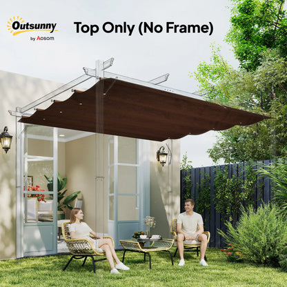 Retractable Pergola Canopy, 10' x 7' Sun Shade Cover, UV30+, Coffee Gazebo Canopy Replacement at Gallery Canada