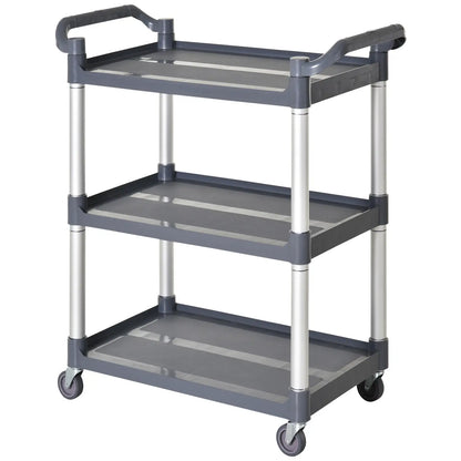 3-Tier Utility Cart, 3 Shelves, Rolling Storage Trolley, Silver Grey Kitchen Islands & Kitchen Carts Silver, Grey at Gallery Canada