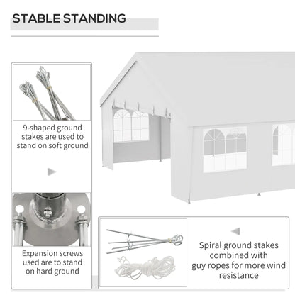 Heavy Duty Party Tent 19.5'x19' White, White Canopy Tents at Gallery Canada