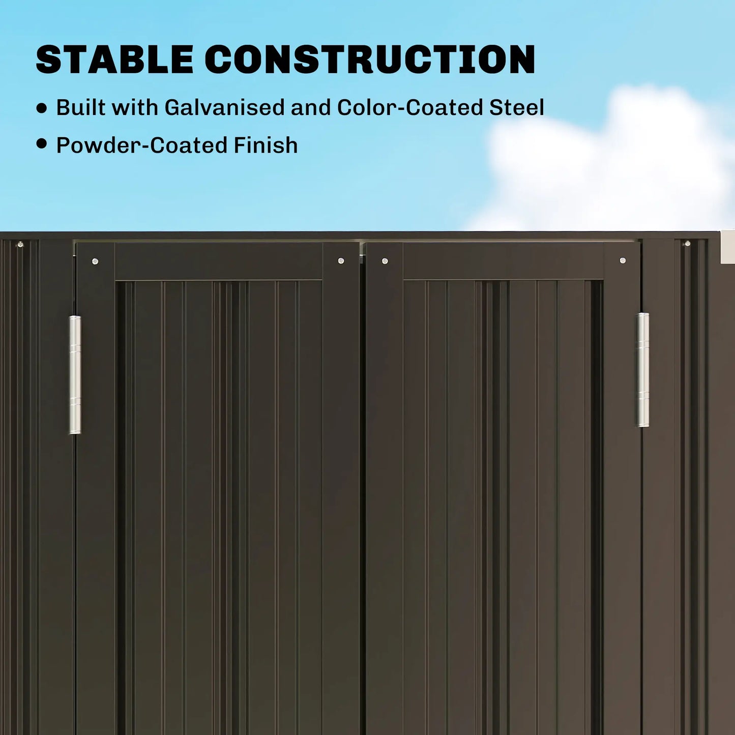 Outdoor Storage Shed, Adjustable Shelves, Metal Garden Shed, Double Doors Sheds at Gallery Canada