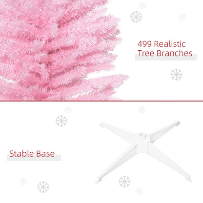 7' Slim Artificial Christmas Tree, Realistic Branches, Sturdy Metal Stand, Pink Pencil Christmas Trees at Gallery Canada