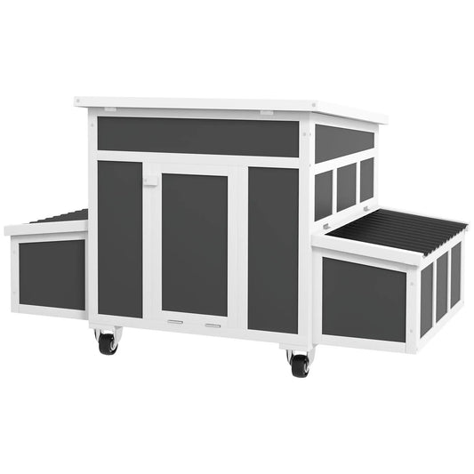 Wooden Chicken Coop With Nesting Box, 6 Chickens, Dark Grey Chicken Coops Dark Grey at Gallery Canada