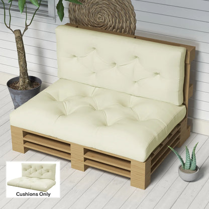 2 Seater 5" Thick Outdoor Seat Cushions, Cream White Patio Chair Cushions at Gallery Canada