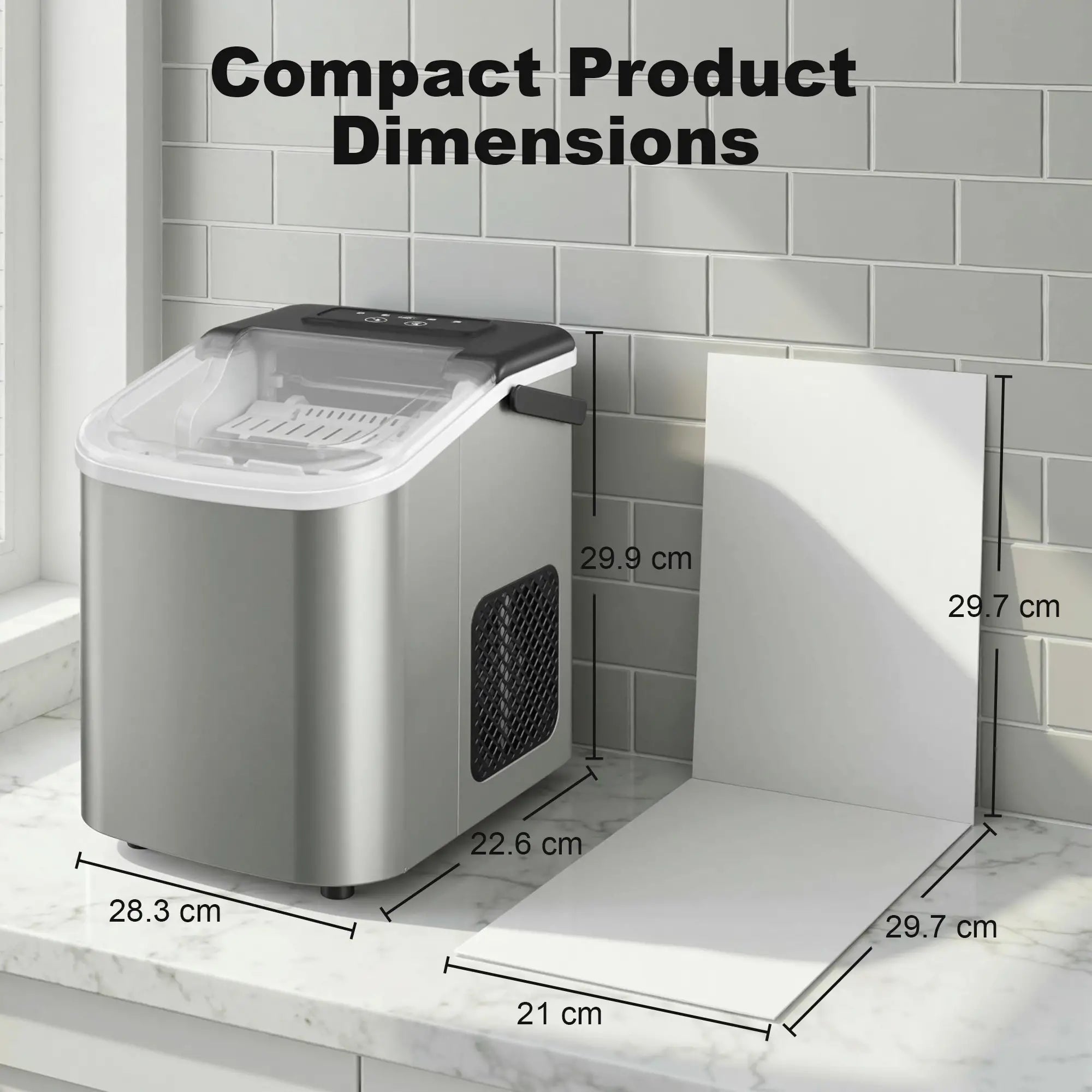 Portable Ice Maker, Self-Cleaning, 2 Bullet Ice Sizes, Silver Small Kitchen Appliances at Gallery Canada