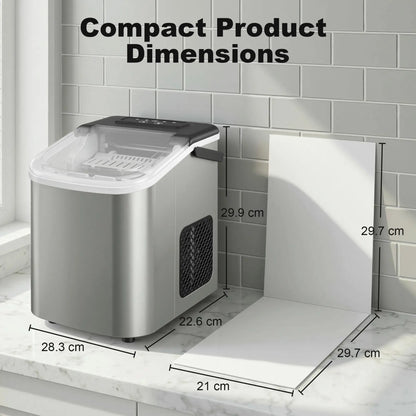 Portable Ice Maker, Self-Cleaning, 2 Bullet Ice Sizes, Silver Small Kitchen Appliances at Gallery Canada